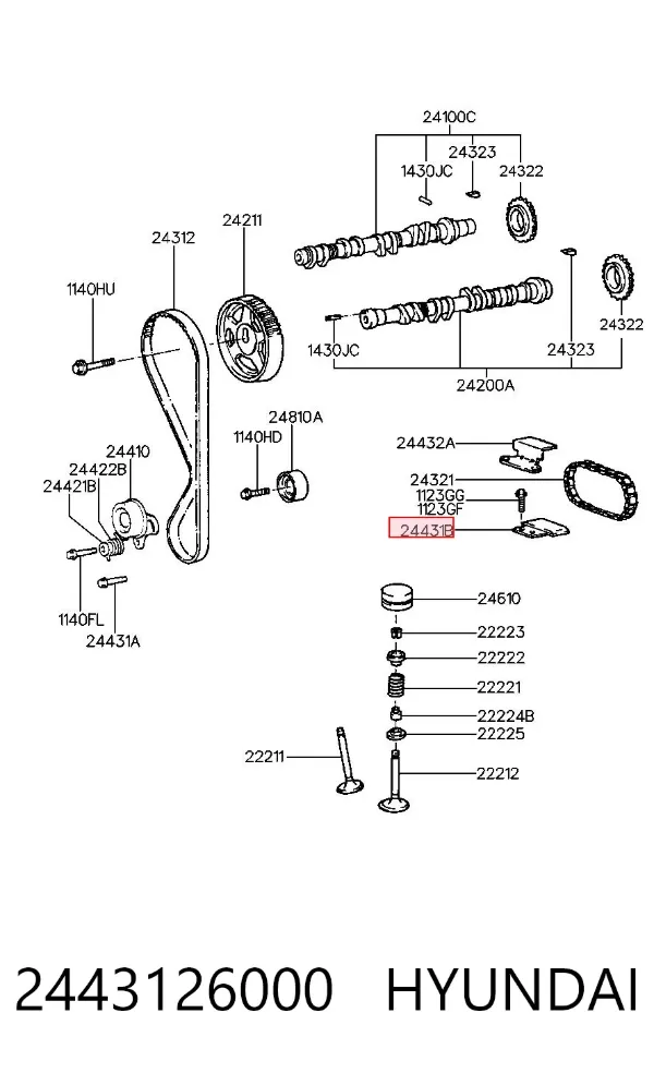 Tensor inferior de la cadena de distribución KIA Cerato I