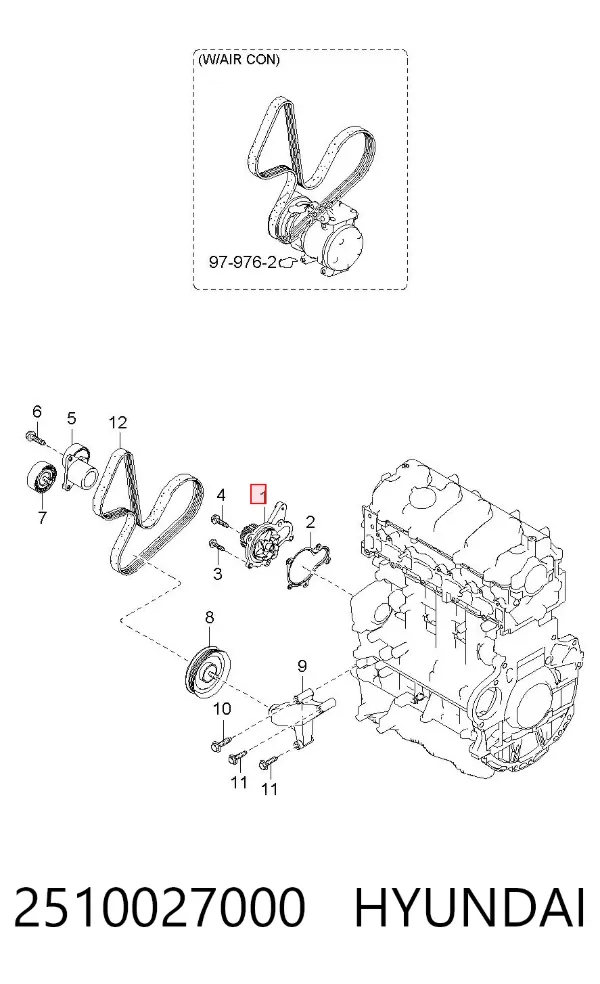 Bomba de agua 2510027000 Hyundai/Kia