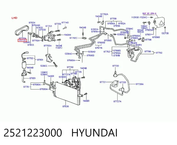 Correa de alternador 2521223000 Hyundai/Kia