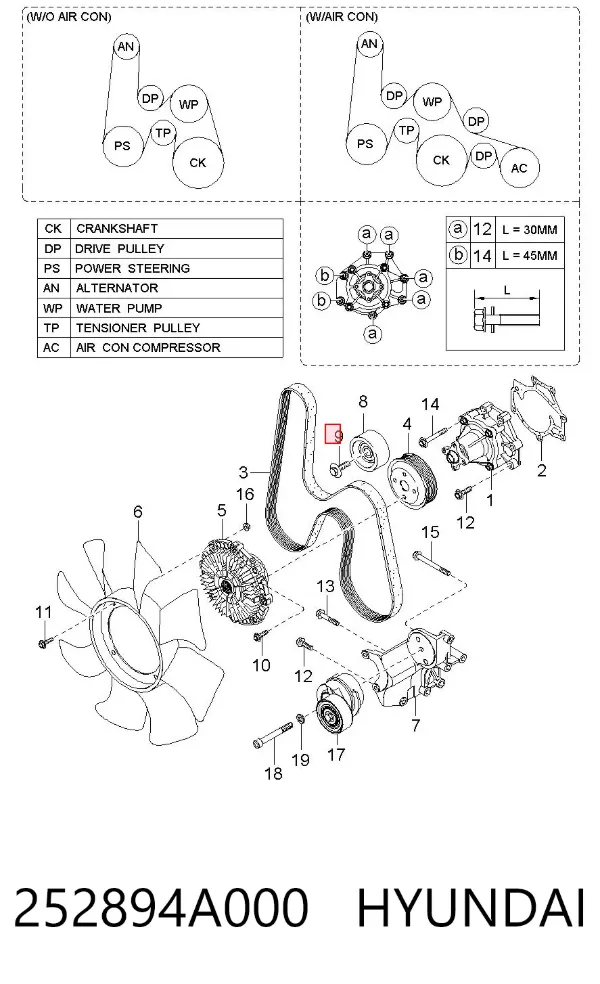  252894A000 Hyundai/Kia