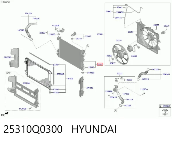 Radiador 25310Q0300 Hyundai/Kia