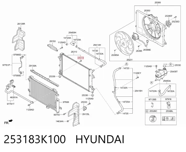 Tapa radiador 253183K100 Hyundai/Kia