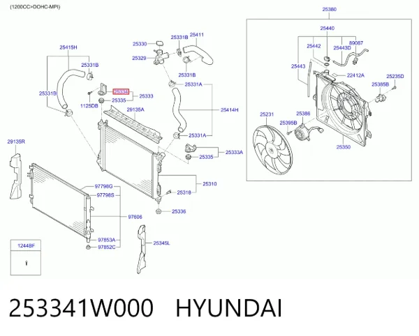 253341W000 Hyundai/Kia