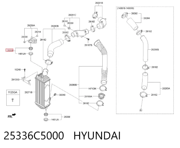 Soporte inferior de fijación del radiador 25336C5000 Hyundai/Kia