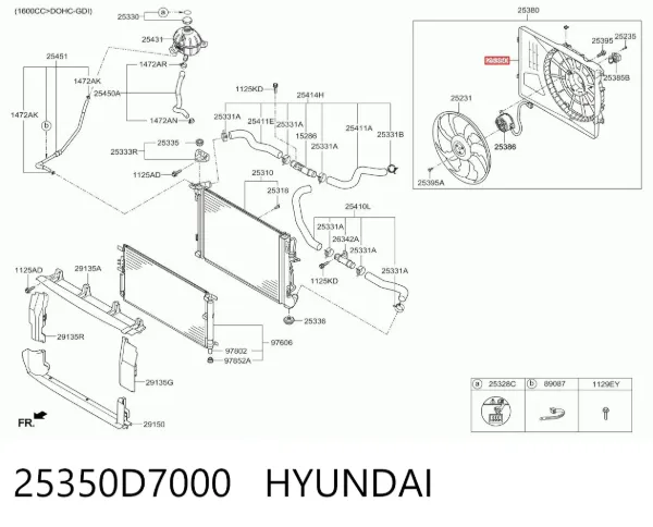 Bastidor radiador 25350D7000 Hyundai/Kia