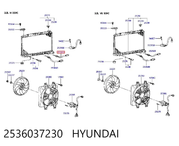 Sensor de temperatura 2536037230 Hyundai/Kia