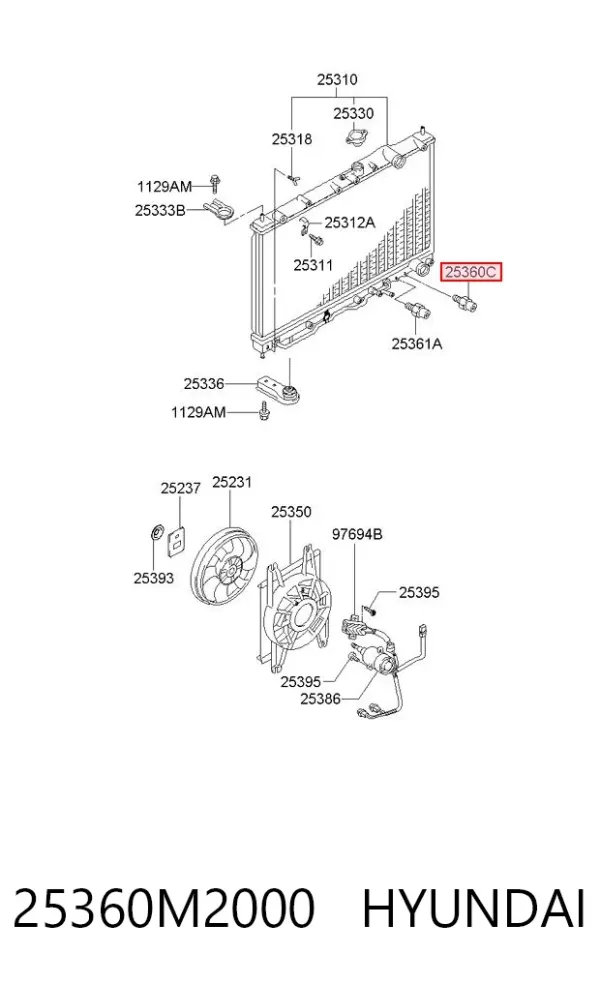 Sensor de temperatura 25360M2000 Hyundai/Kia