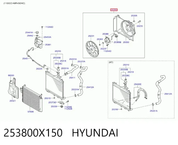 Ventilador del motor Hyundai I10 PA