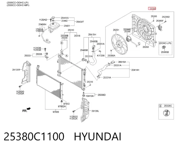 Ventilador del motor Hyundai Sonata VII