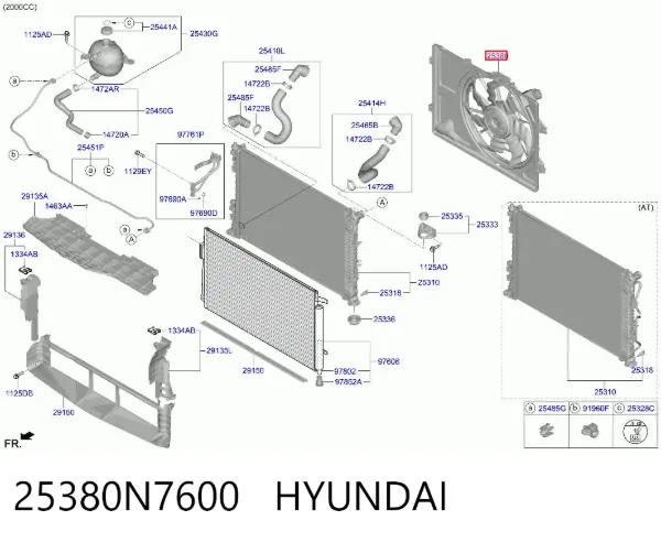 Ventilador de radiador 25380N7600 Hyundai/Kia
