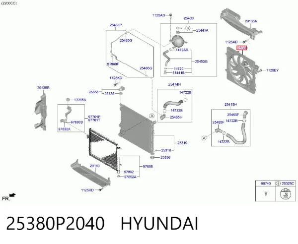 Ventilador de radiador 25380P2040 Hyundai/Kia
