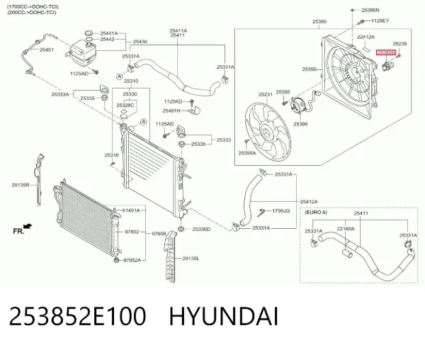 Regulador de velocidad del ventilador de refrigeración (unidad de control) 253852E100 Hyundai/Kia