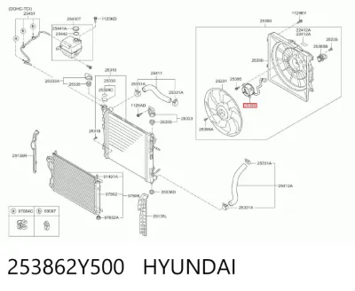 Motor del ventilador de refrigeración HYUNDAI 253862Y500