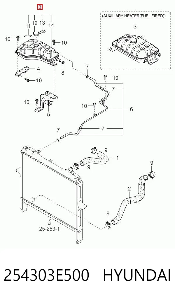 Vaso de expansión 254303E500 Hyundai/Kia