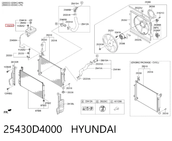 Vaso de expansión 25430D4000 Hyundai/Kia