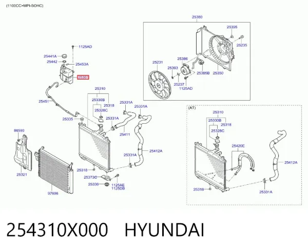 Vaso de expansión 254310X000 Hyundai/Kia