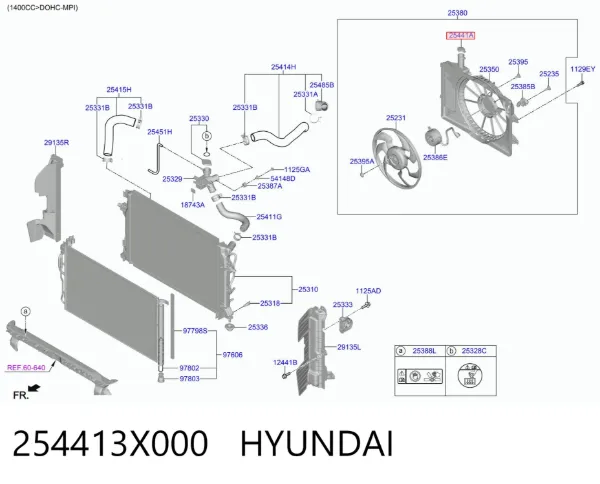 Tapón depósito de refrigerante 254413X000 Hyundai/Kia