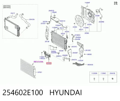 Radiador de refrigeración de la transmisión HYUNDAI 254602E100
