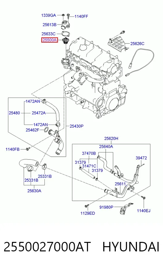 Termostato 2550027000AT Hyundai/Kia