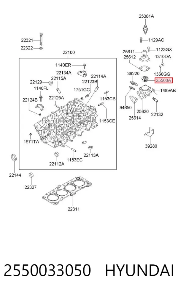 Termostato 2550033050 Hyundai/Kia