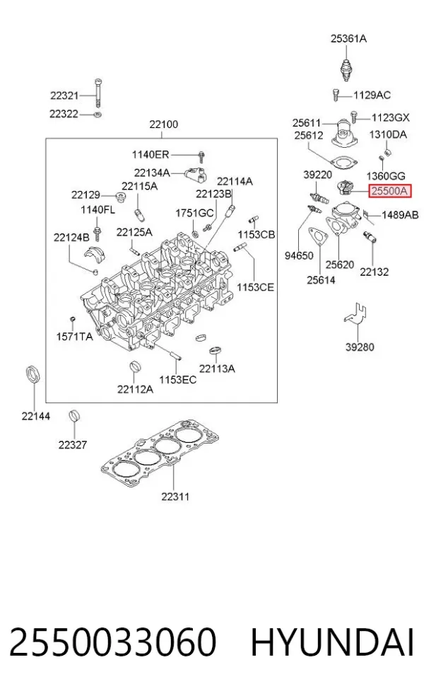 Termostato 2550033060 Hyundai/Kia