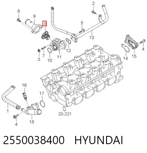 Termostato 2550038400 Hyundai/Kia