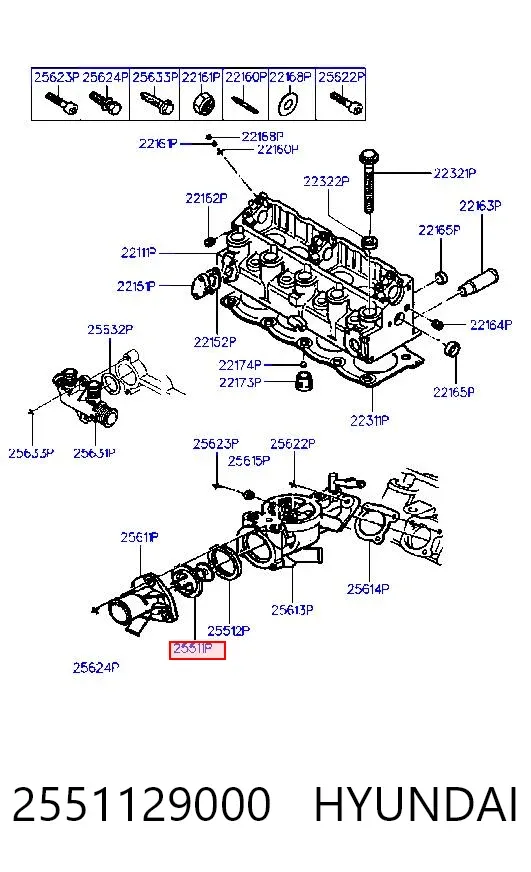 Termostato 2551129000 Hyundai/Kia
