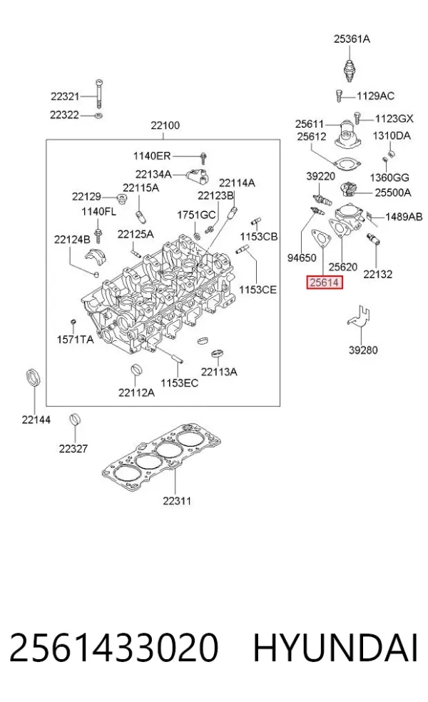 Junta de termostato Hyundai Sonata III