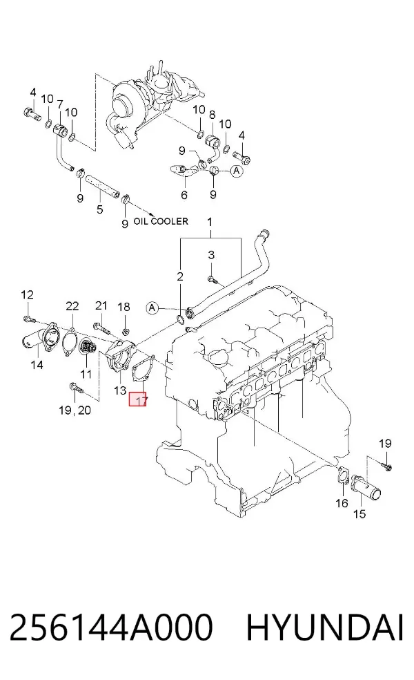 Junta de termostato 256144A000 Hyundai/Kia
