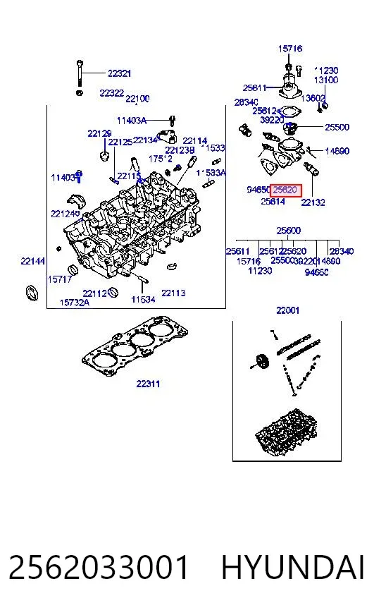 Caja de termostato Hyundai Sonata III