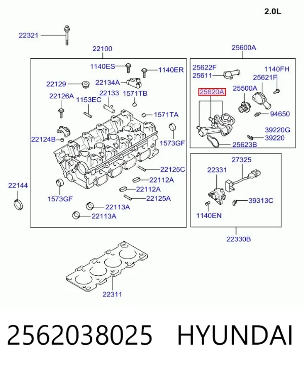 Caja de termostato Hyundai Sonata IV