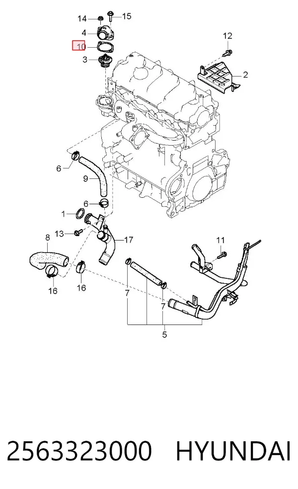 Junta de termostato 2563323000 Hyundai/Kia