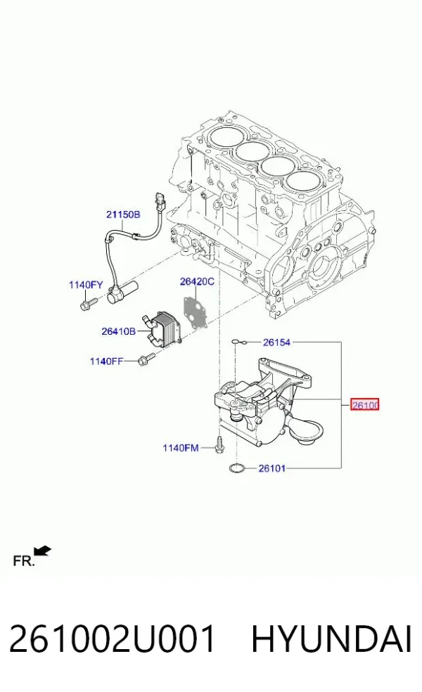 Bomba De Aceite 261002U001 Hyundai/Kia