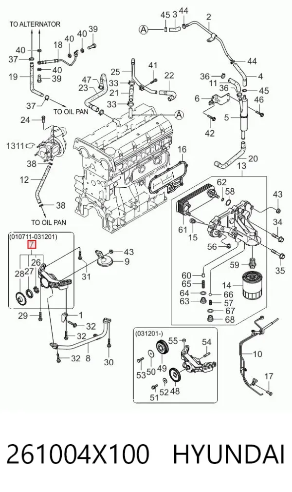 Bomba De Aceite 261004X100 Hyundai/Kia