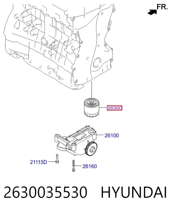 Filtro de aceite 2630035530 Hyundai/Kia