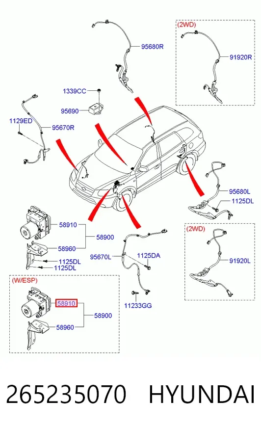 Módulo ABS 265235070 Hyundai/Kia