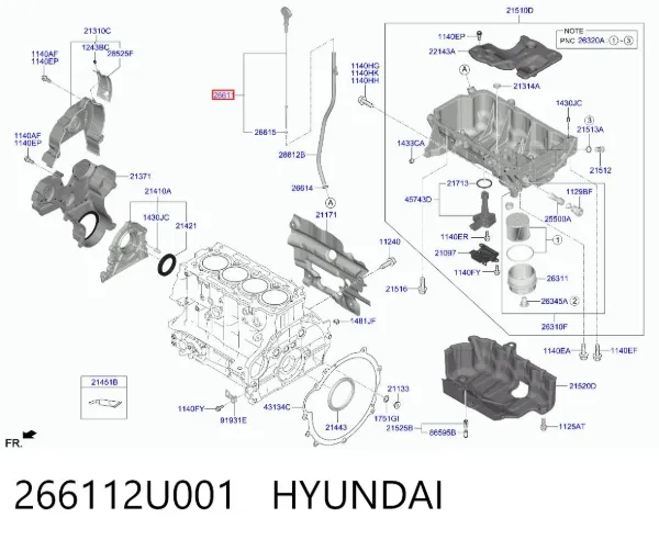 Varilla de aceite 266112U001 Hyundai/Kia