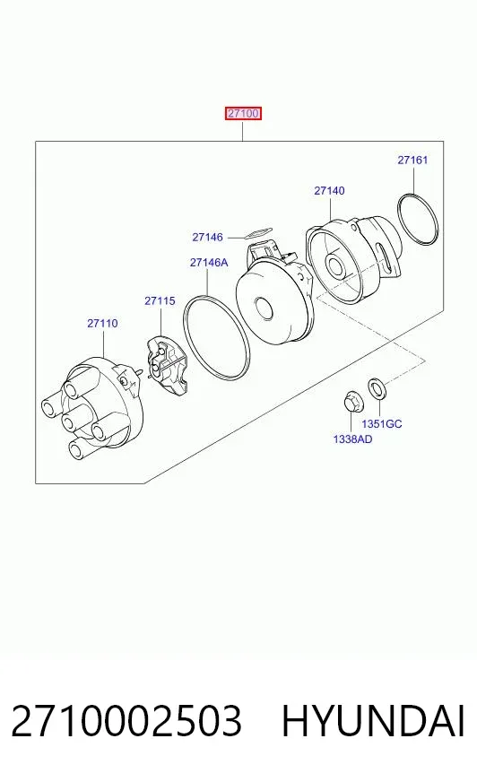 Distribuidor 2710002503 Hyundai/Kia