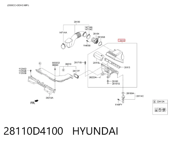 Caja del filtro de aire Hyundai Sonata VII