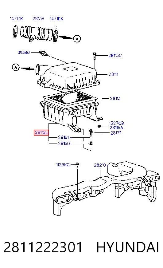 Caja del filtro de aire Hyundai Accent I