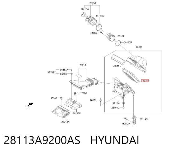 Filtro de aire 28113A9200AS Hyundai/Kia