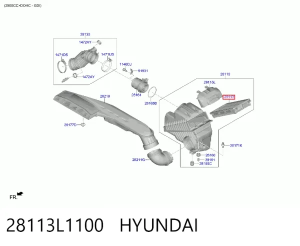 Filtro de aire 28113L1100 Hyundai/Kia