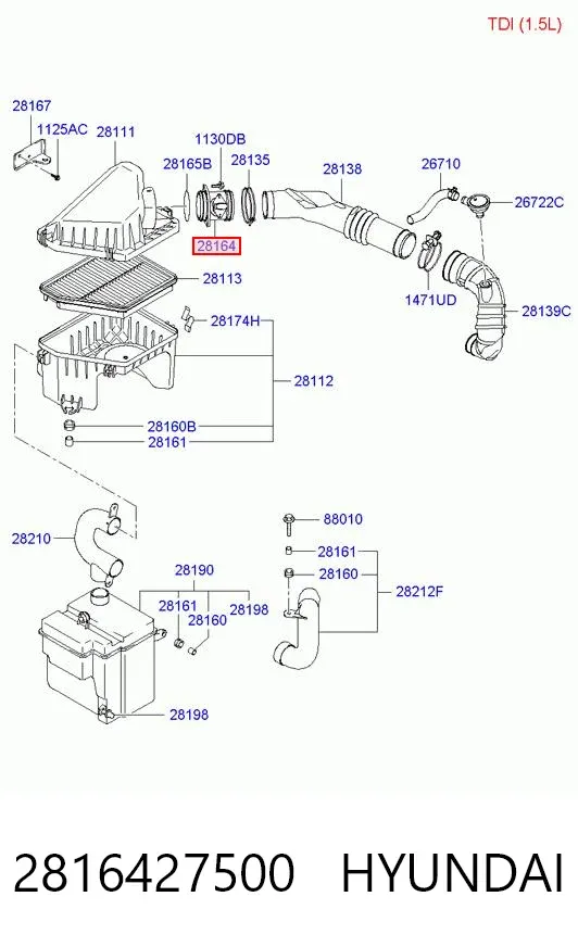 Caudalímetro 2816427500 Hyundai/Kia