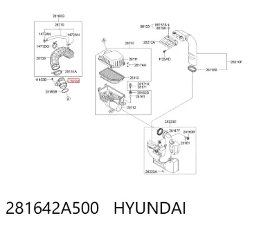 Sensor de flujo de masa de aire HYUNDAI 281642A500