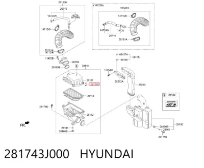 Clip de la carcasa del filtro de aire HYUNDAI 281743J000