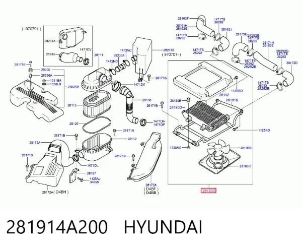 Intercooler 281914A200 Hyundai/Kia