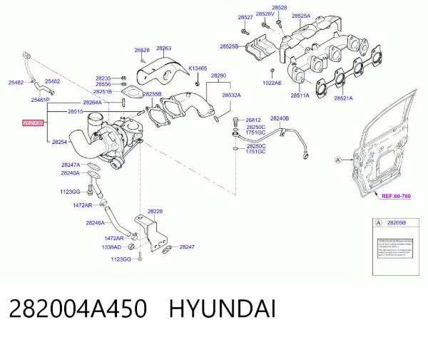 Turbocompresor 282004A450 Hyundai/Kia