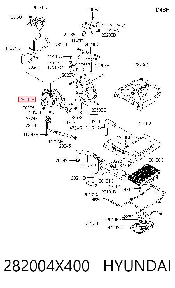 Turbocompresor 282004X400 Hyundai/Kia