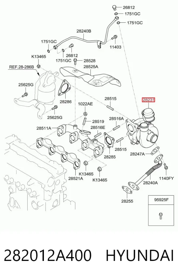 Turbocompresor 282012A400 Hyundai/Kia