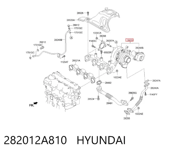 Turbocompresor 282012A810 Hyundai/Kia